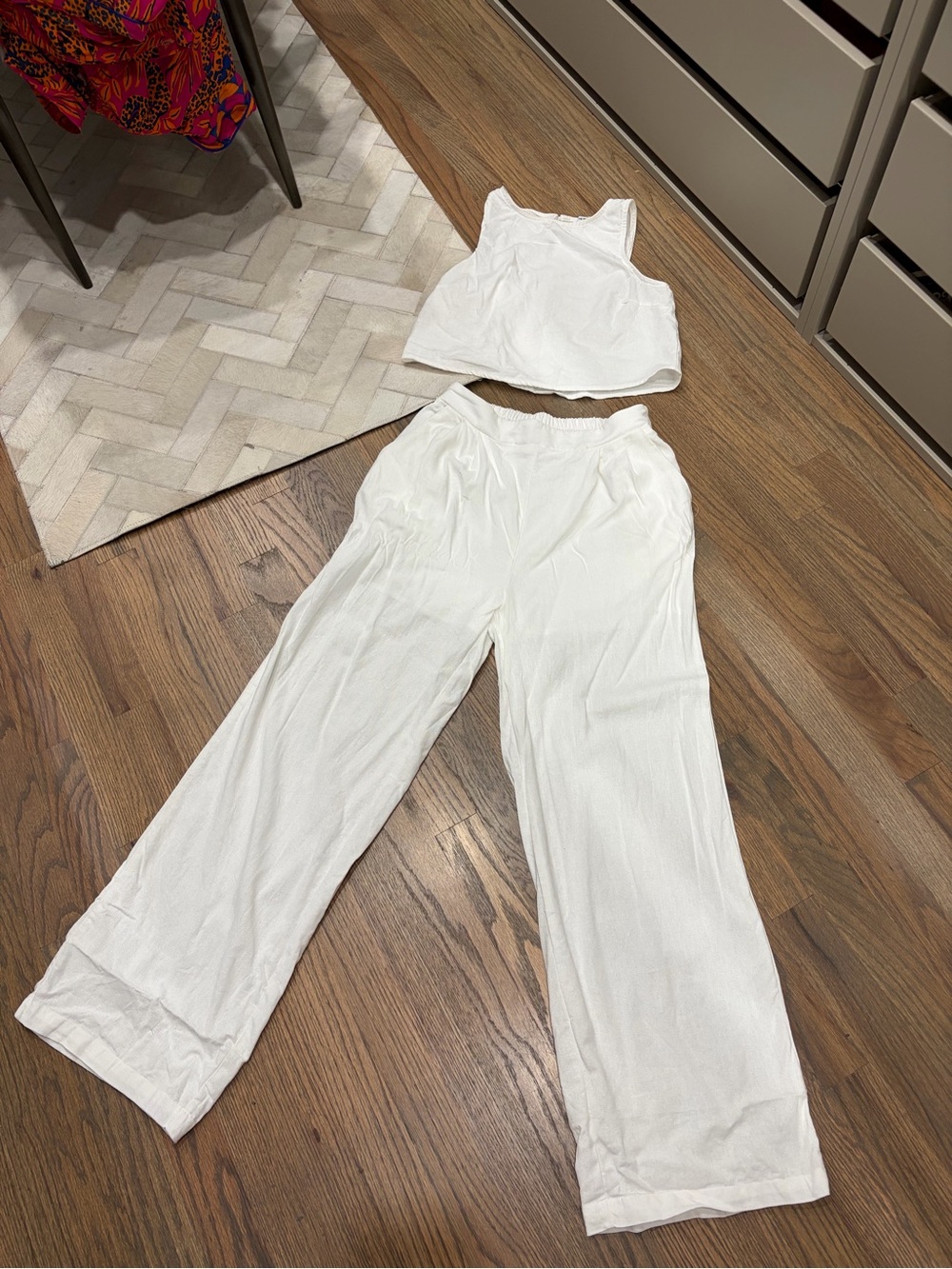Workshop Republic Clothing White Sleeveless Linen Top